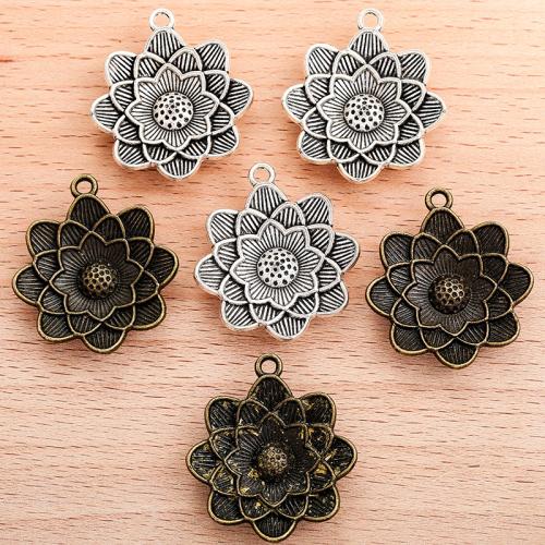 Pendentifs fleurs en alliage de zinc, Placage, DIY, plus de couleurs à choisir, 34x30mm, Vendu par PC