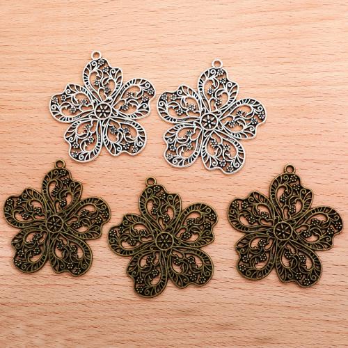 Tibetan Style Flower Pendants, plated, DIY & hollow, more colors for choice, 55x53mm, Sold By PC