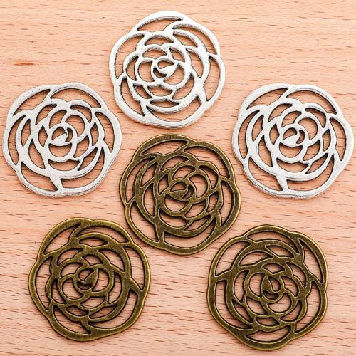 Tibetan Style Flower Pendants, Rose, plated, DIY, more colors for choice, 30x30mm, Sold By PC