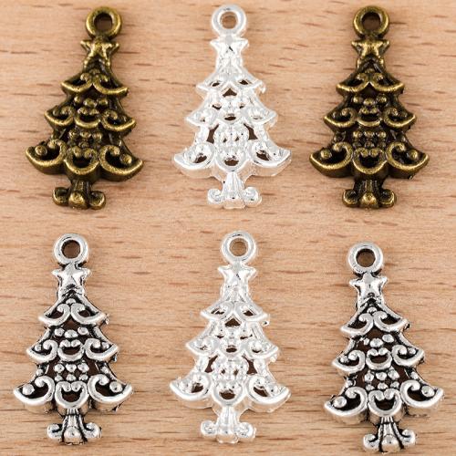 Tibetan Style Christmas Pendants, Christmas Tree, plated, DIY, more colors for choice, 22x12mm, Sold By PC