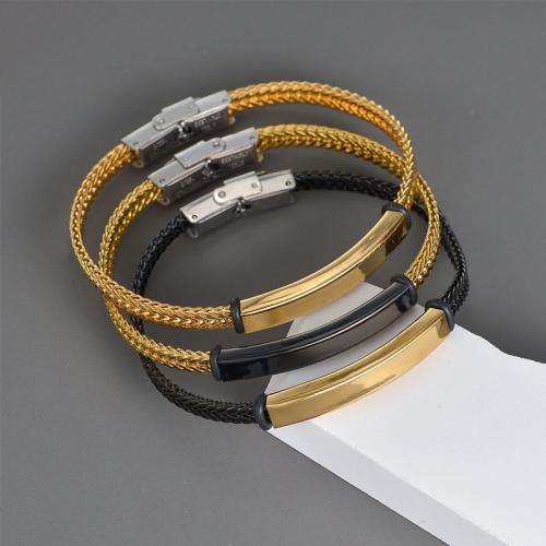 Stainless Steel Jewelry Bracelet, 304 Stainless Steel, fashion jewelry & for man, more colors for choice, Length:Approx 22 cm, Sold By PC