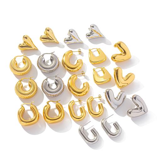 Stainless Steel Stud Earrings, 304 Stainless Steel, fashion jewelry & different styles for choice & for woman, more colors for choice, Sold By Pair