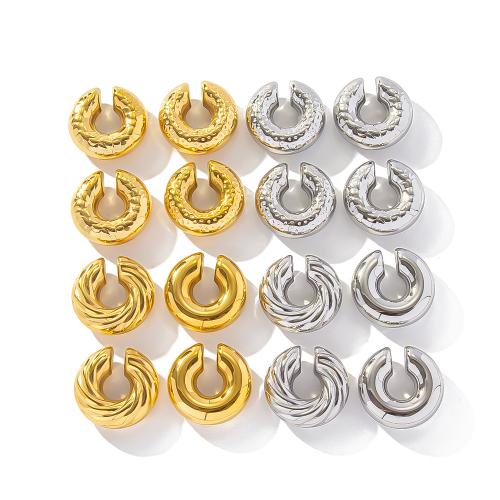 Brassard de boucle d'oreille de mode, Acier inoxydable 304, bijoux de mode & styles différents pour le choix & pour femme, plus de couleurs à choisir, Vendu par paire