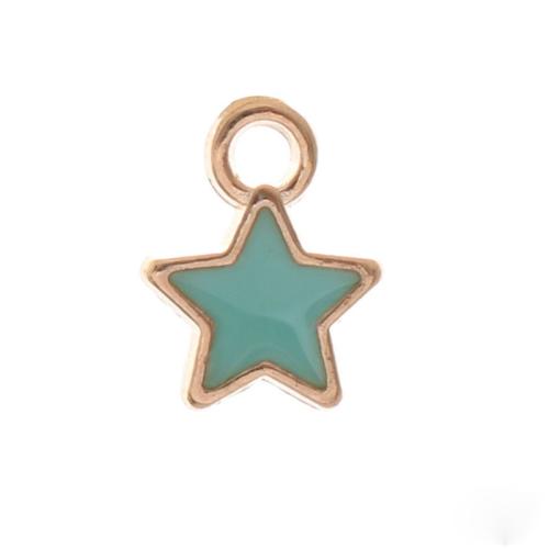 Zinc Alloy Enamel Pendants gold color plated DIY nickel lead & cadmium free Approx Sold By Bag