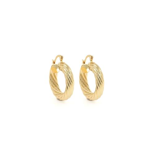 Brass Huggie Hoop Earring, gold color plated, fashion jewelry & for woman, nickel, lead & cadmium free, 35.50x30x6.80mm, Sold By Pair