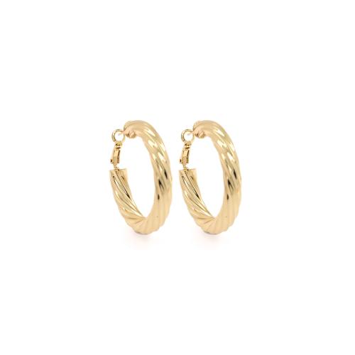 Brass Hoop Earring gold color plated fashion jewelry & for woman nickel lead & cadmium free Sold By Pair