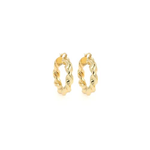 Brass Hoop Earring gold color plated fashion jewelry & for woman nickel lead & cadmium free Sold By Pair