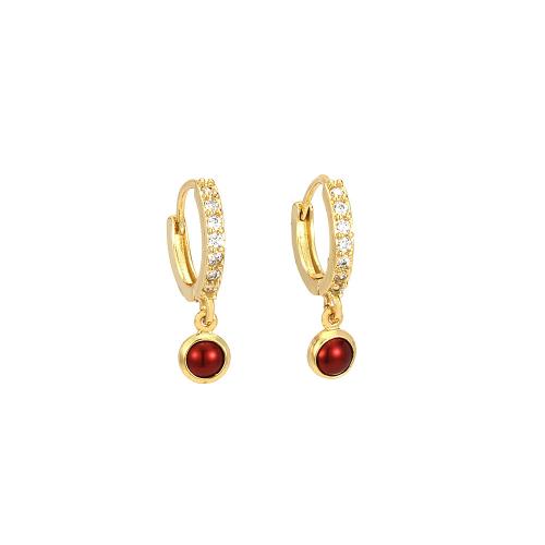 Boucles d'oreilles en laiton zircon cubique pavent, Placage de couleur d'or, bijoux de mode & normes différentes pour le choix & pavé de micro zircon & pour femme, plus de couleurs à choisir, protéger l'environnement, sans nickel, plomb et cadmium, Vendu par paire