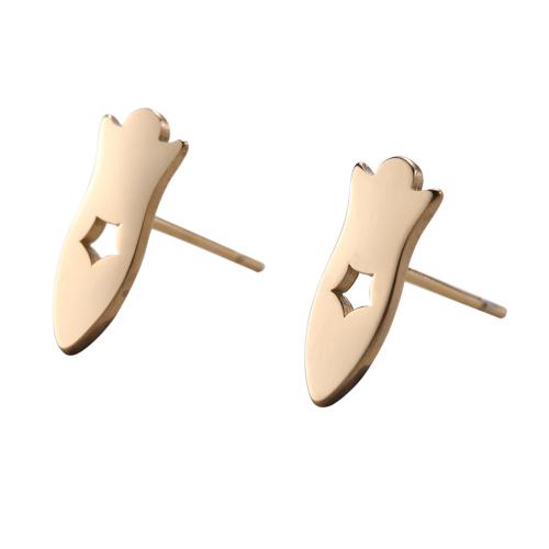 Stainless Steel Stud Earrings 304 Stainless Steel Rocket Vacuum Ion Plating fashion jewelry & for woman Sold By Pair