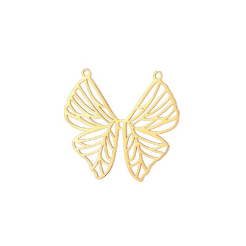 Stainless Steel Animal Pendants, 304 Stainless Steel, Butterfly, Vacuum Ion Plating, DIY & double-hole, more colors for choice, 26x27mm, Sold By PC