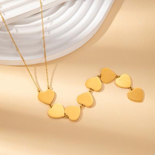 Titanium Steel Necklace, with 5cm extender chain, gold color plated, fashion jewelry, golden, Length:47 cm, Sold By PC