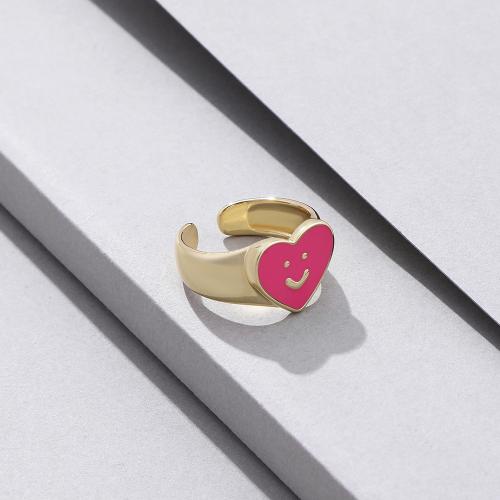 Tibetan Style Finger Ring, gold color plated, fashion jewelry & enamel, more colors for choice, nickel, lead & cadmium free, Sold By PC