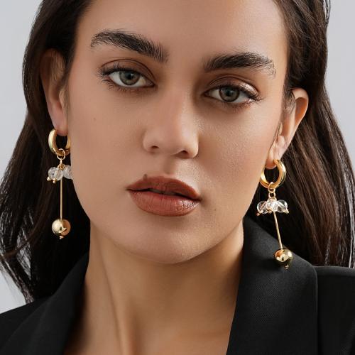 Tibetan Style Drop Earrings, gold color plated, fashion jewelry, golden, nickel, lead & cadmium free, 19x65mm, Sold By Pair