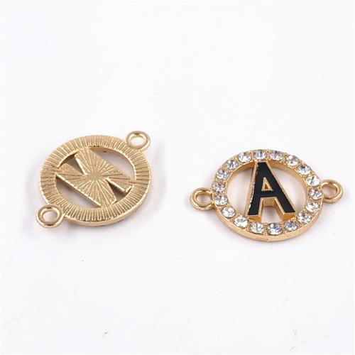 Letter Tibetan Style Connector, plated, DIY & different styles for choice & enamel & with rhinestone, more colors for choice, 22x17mm, Sold By PC