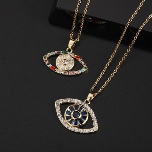 Cubic Zircon Micro Pave Brass Necklace plated micro pave cubic zirconia & for woman Length Approx 21-50 cm Sold By PC