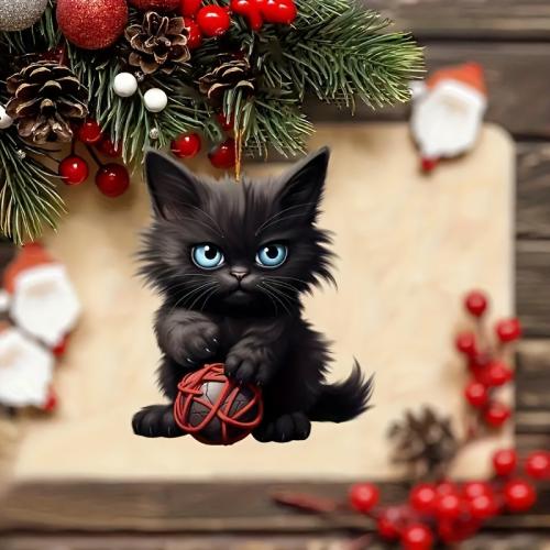 Hanging Ornaments Acrylic Cat for home and office mixed colors Sold By PC