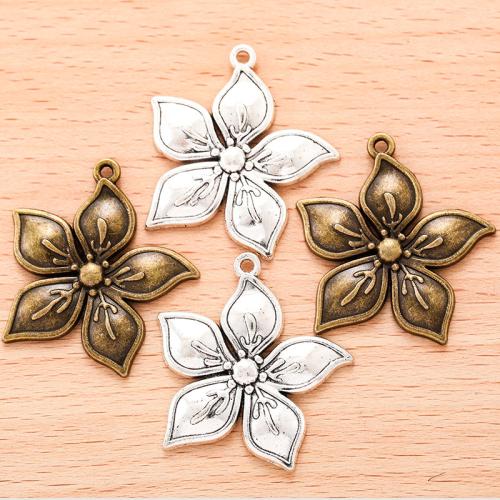 Tibetan Style Flower Pendants, plated, DIY, more colors for choice, 33x32mm, Sold By PC