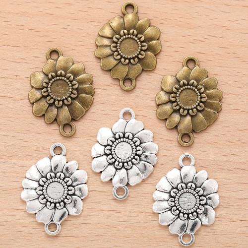 Flower Tibetan Style Connector, plated, DIY & 1/1 loop, more colors for choice, 27x20mm, Sold By PC