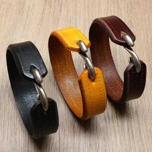 PU Leather Cord Bracelets, Tibetan Style, with PU Leather, plated, different size for choice & for man, more colors for choice, nickel, lead & cadmium free, Sold By PC