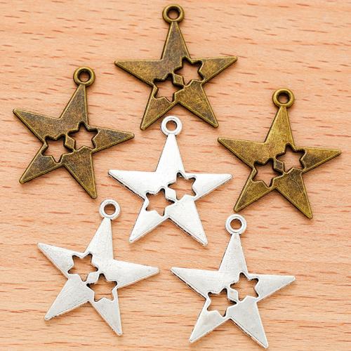 Tibetan Style Star Pendant, plated, DIY, more colors for choice, 23x22mm, Sold By PC