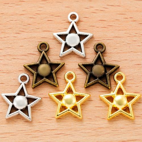 Tibetan Style Star Pendant, plated, DIY, more colors for choice, 16x14mm, Sold By PC