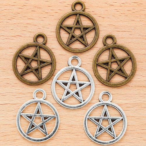 Zink Alloy Star Pendant, Pentagram, plated, DIY, fler färger för val, 25x20mm, Säljs av PC