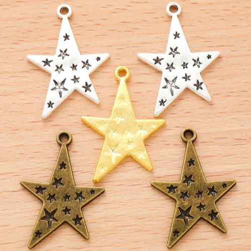 Tibetan Style Star Pendant, plated, DIY, more colors for choice, 28x21mm, Sold By PC