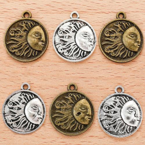 Tibetan Style Pendants, Round, plated, DIY, more colors for choice, 23x20mm, Sold By PC