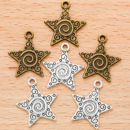 Tibetan Style Star Pendant, plated, DIY, more colors for choice, 23x20mm, Sold By PC