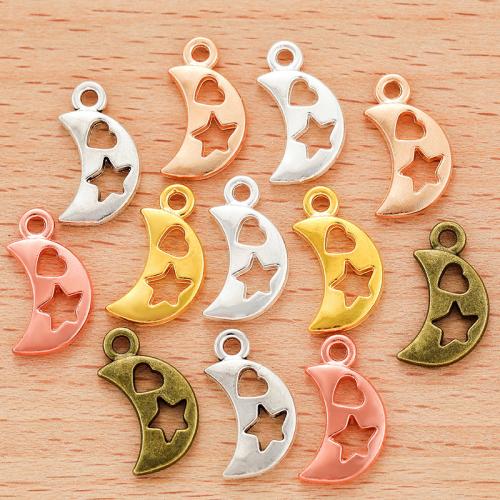 Tibetan Style Moon Pendants, plated, DIY, more colors for choice, 17x9mm, Sold By PC