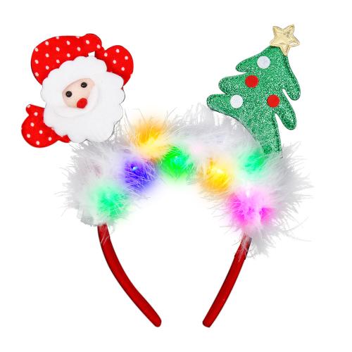 Plastic Hair Band with Feather & Velveteen lightening & Christmas Design Sold By PC