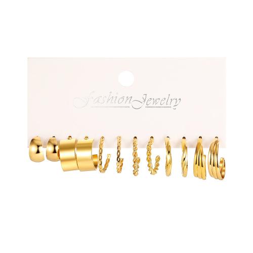 Zinc Alloy Earring Set gold color plated fashion jewelry & for woman Sold By Set