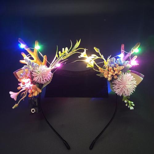 Plastic Hair Band, Flower, handmade, lightening, 200mm, Sold By PC