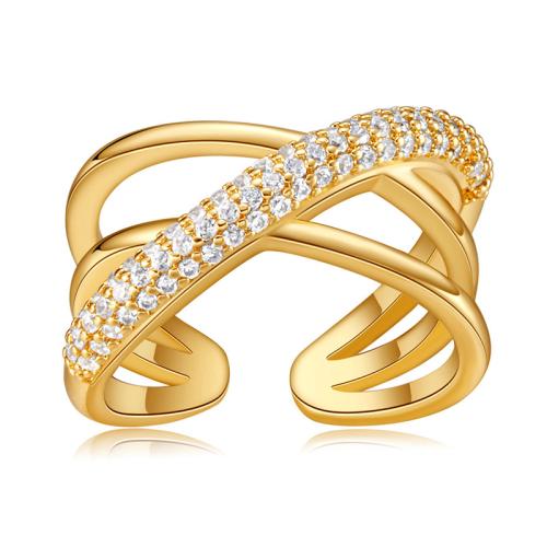 Cubic Zirconia Micro Pave Brass Ring, fashion jewelry & micro pave cubic zirconia & for woman, Sold By PC