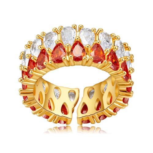 Cúbicos Circonia Micro Pave anillo de latón, metal, Joyería & micro arcilla de zirconia cúbica & para mujer, más colores para la opción, Vendido por UD