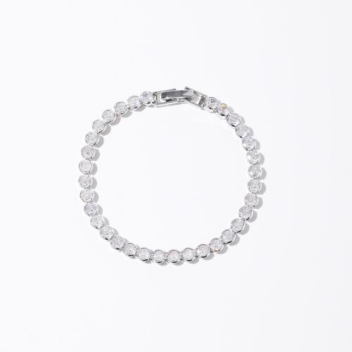 Bracelet cubique en laiton zircon pavent, bijoux de mode & pavé de micro zircon & pour femme, Longueur:Environ 16.7 cm, Vendu par PC