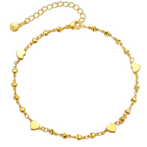 Brass Anklet, with 6cm extender chain, fashion jewelry & for woman, Length:Approx 22 cm, Sold By PC