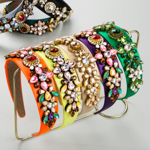 Hair Bands, Cloth, fashion jewelry & for woman & with rhinestone, more colors for choice, Sold By PC