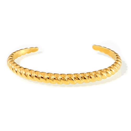 Titanium Steel Bracelet & Bangle, fashion jewelry & for woman, golden, 6mm, Inner Diameter:Approx 60mm, Sold By PC