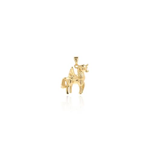 Brass Jewelry Pendants Horse gold color plated DIY nickel lead & cadmium free Sold By PC