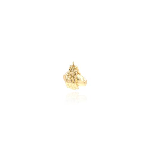 Bijoux pendentifs en laiton, Placage de couleur d'or, DIY, protéger l'environnement, sans nickel, plomb et cadmium, 13.50x15.50x7mm, Vendu par PC