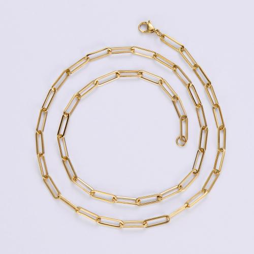 Stainless Steel Necklace Chain, 304 Stainless Steel, Vacuum Ion Plating, DIY & different size for choice, golden, Sold By PC