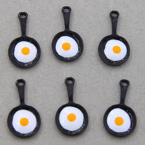 Zinc Alloy Enamel Pendants Fried Egg DIY nickel lead & cadmium free Sold By Bag