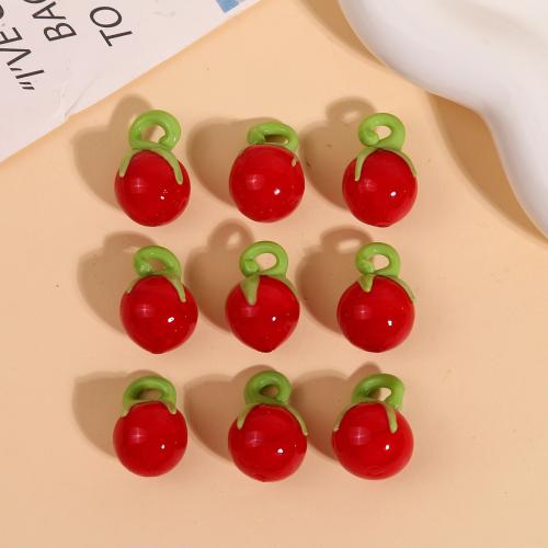 Fashion Lampwork Pendants, Tomato, DIY, red, 22x15mm, Sold By PC