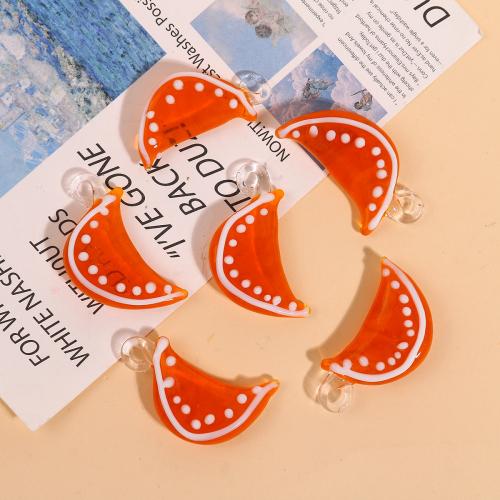 Pendentifs Murano de mode, chalumeau, orange, DIY & émail, orange, 38x21mm, Vendu par PC