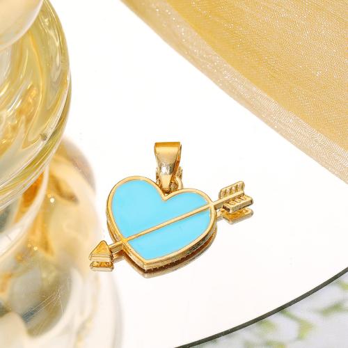 Tibetan Style Enamel Pendants, Heart, gold color plated, DIY, more colors for choice, nickel, lead & cadmium free, 17.60x24x1.60mm, 50PCs/Bag, Sold By Bag