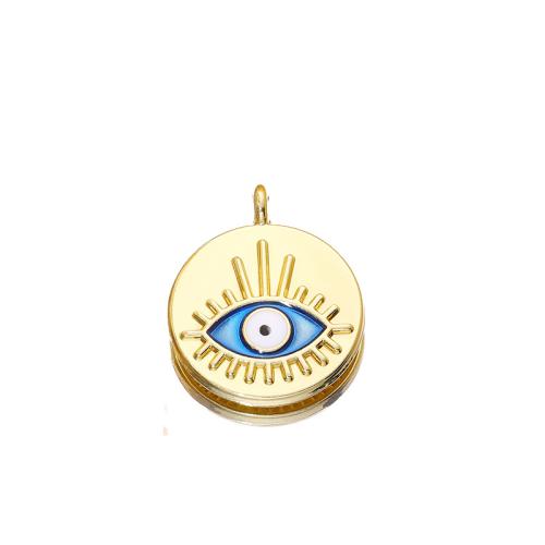 Pendentifs mauvais oeil, alliage de zinc, Placage de couleur d'or, DIY & émail, plus de couleurs à choisir, protéger l'environnement, sans nickel, plomb et cadmium, 25.30x19.30mm, 50PC/sac, Vendu par sac