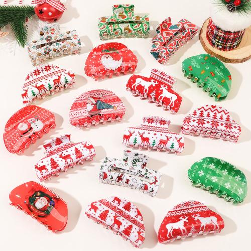 Hair Claw Clips, Plastic, handmade, Christmas Design & different styles for choice & different designs for choice & for woman, Sold By PC