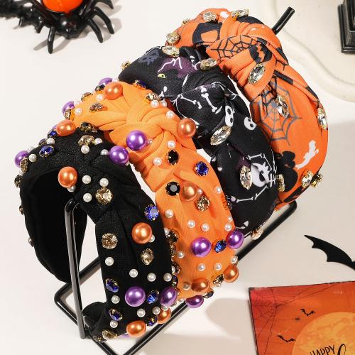 Hair Bands, Cloth, with Plastic Pearl, handmade, Halloween Design & different styles for choice & different designs for choice & for woman & with rhinestone, more colors for choice, Sold By PC