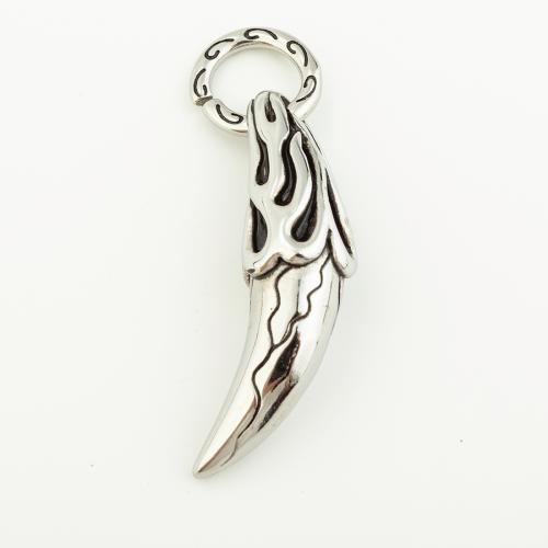 Stainless Steel Pendants, 304 Stainless Steel, DIY, original color, 48x17mm, Hole:Approx 11mm, Sold By PC